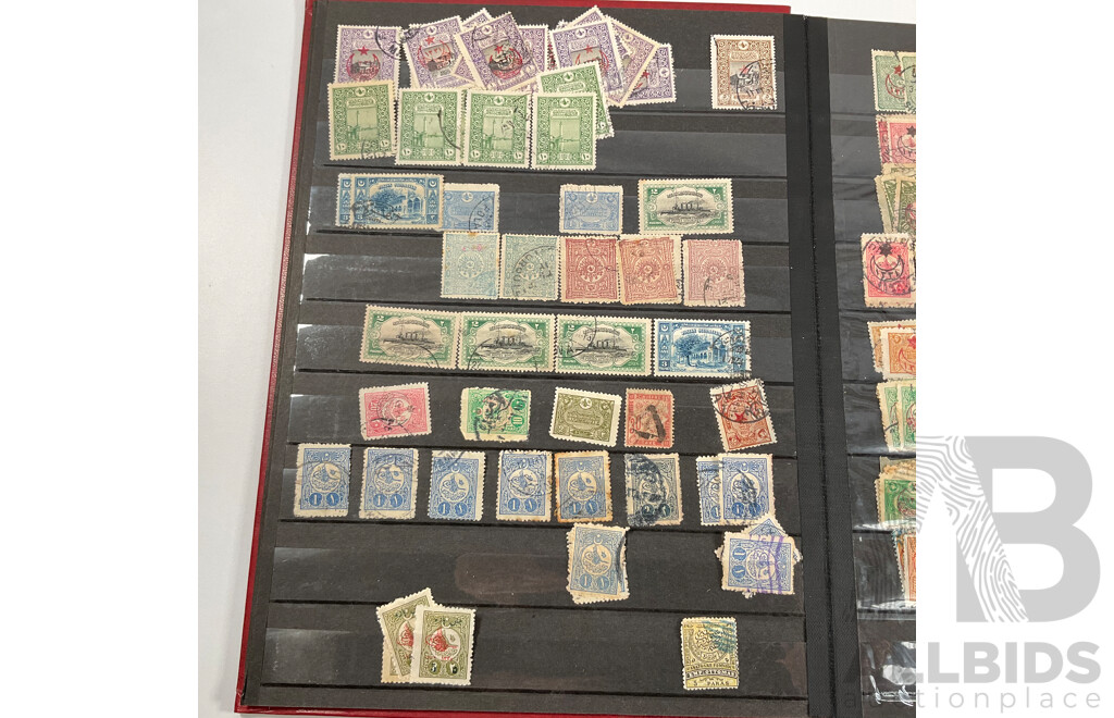 Album of Ottoman Empire and Turkey Stamps Spanning 1880's to 1960's, Overprints, Hand Cancels, Part Sets