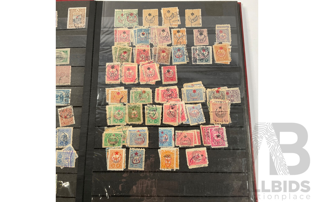 Album of Ottoman Empire and Turkey Stamps Spanning 1880's to 1960's, Overprints, Hand Cancels, Part Sets