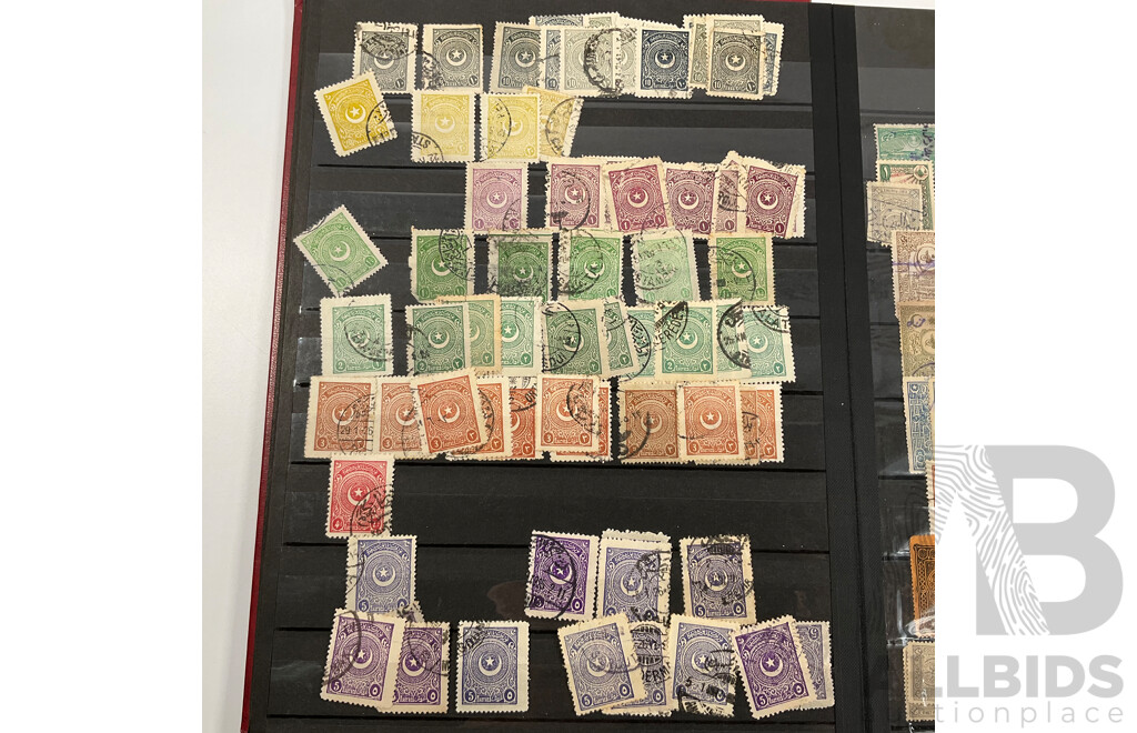 Album of Ottoman Empire and Turkey Stamps Spanning 1880's to 1960's, Overprints, Hand Cancels, Part Sets