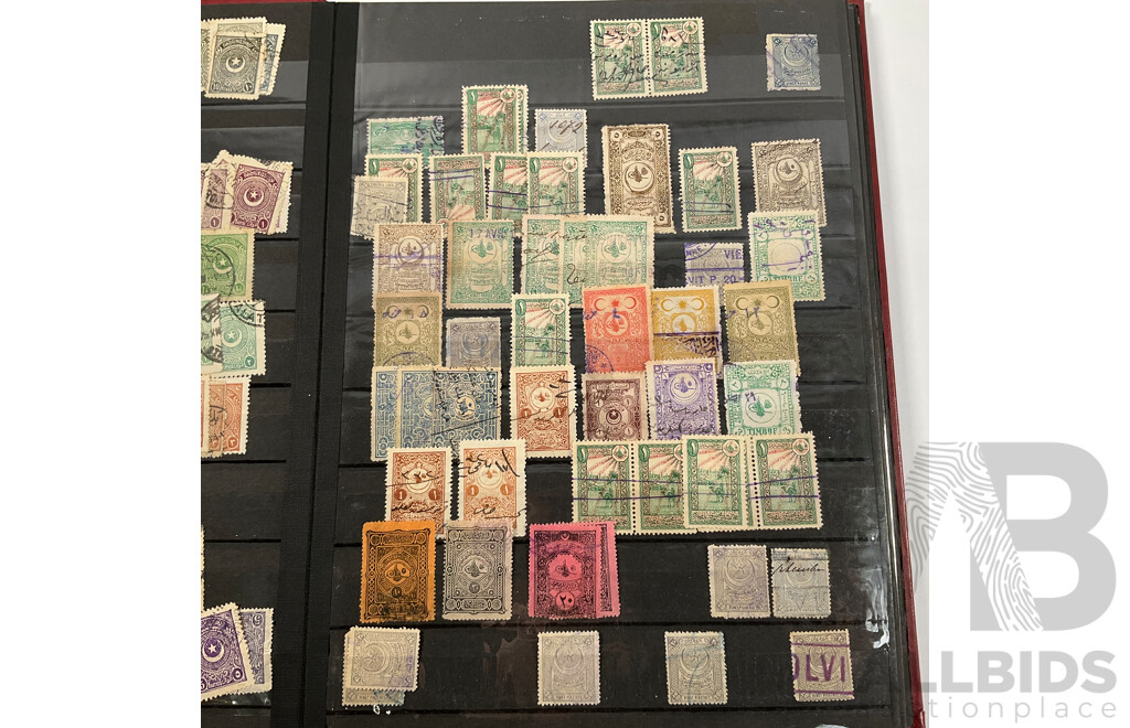 Album of Ottoman Empire and Turkey Stamps Spanning 1880's to 1960's, Overprints, Hand Cancels, Part Sets