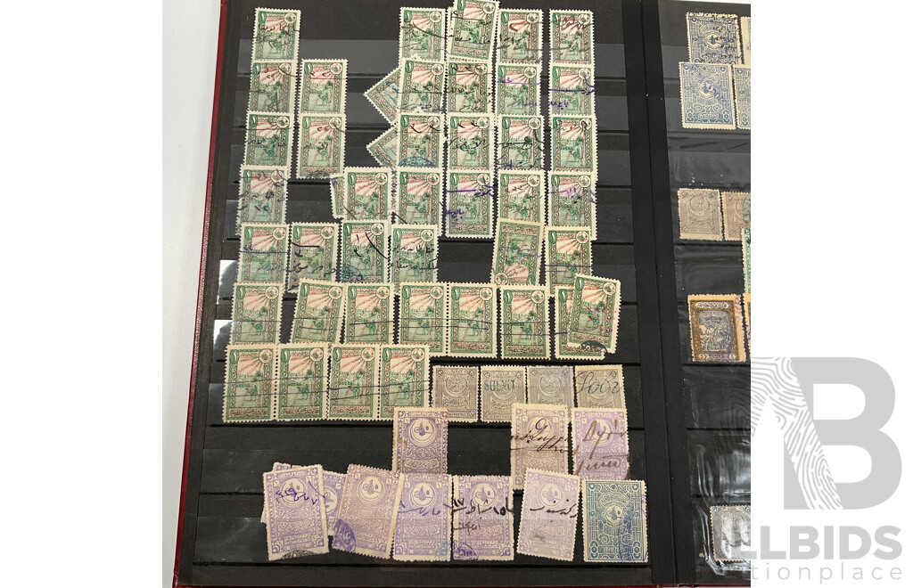 Album of Ottoman Empire and Turkey Stamps Spanning 1880's to 1960's, Overprints, Hand Cancels, Part Sets