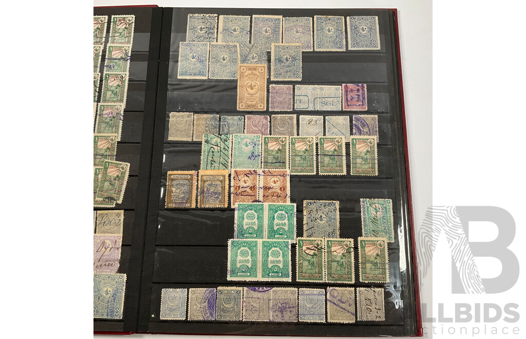 Album of Ottoman Empire and Turkey Stamps Spanning 1880's to 1960's, Overprints, Hand Cancels, Part Sets