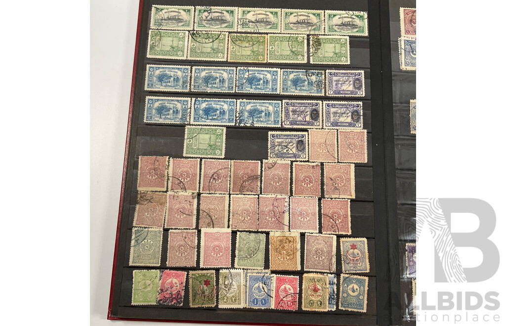 Album of Ottoman Empire and Turkey Stamps Spanning 1880's to 1960's, Overprints, Hand Cancels, Part Sets