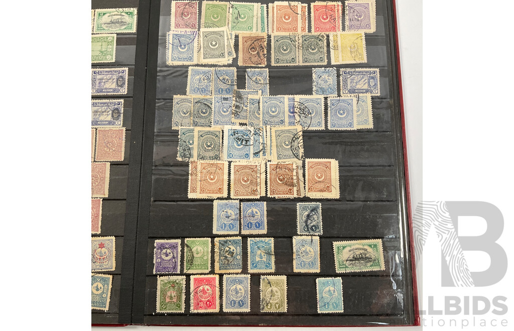 Album of Ottoman Empire and Turkey Stamps Spanning 1880's to 1960's, Overprints, Hand Cancels, Part Sets