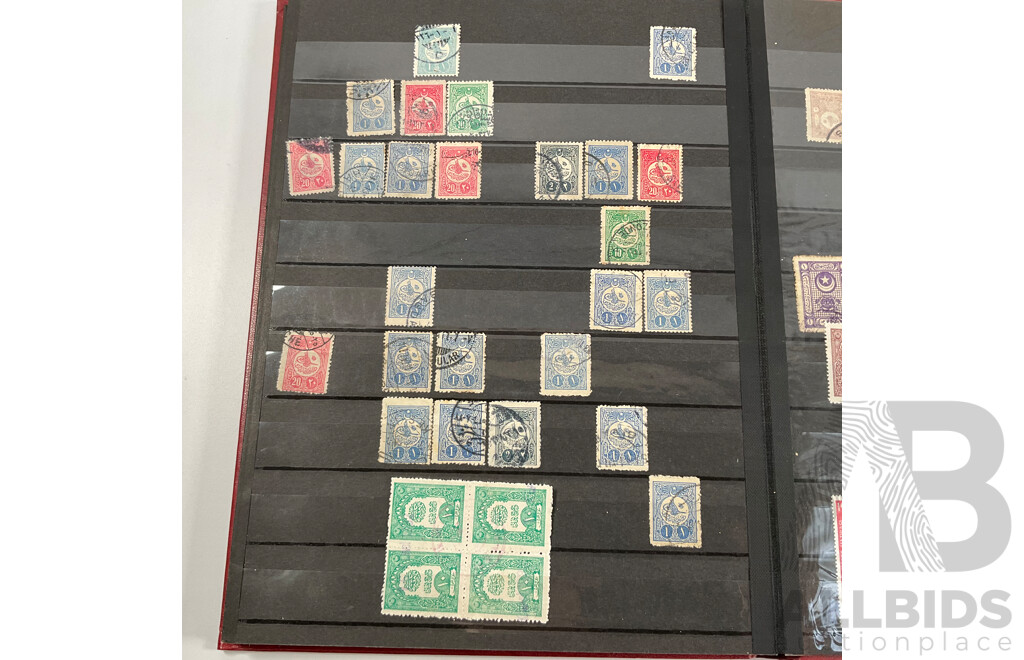 Album of Ottoman Empire and Turkey Stamps Spanning 1880's to 1960's, Overprints, Hand Cancels, Part Sets