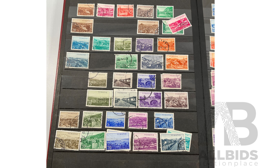 Album of Ottoman Empire and Turkey Stamps Spanning 1880's to 1960's, Overprints, Hand Cancels, Part Sets