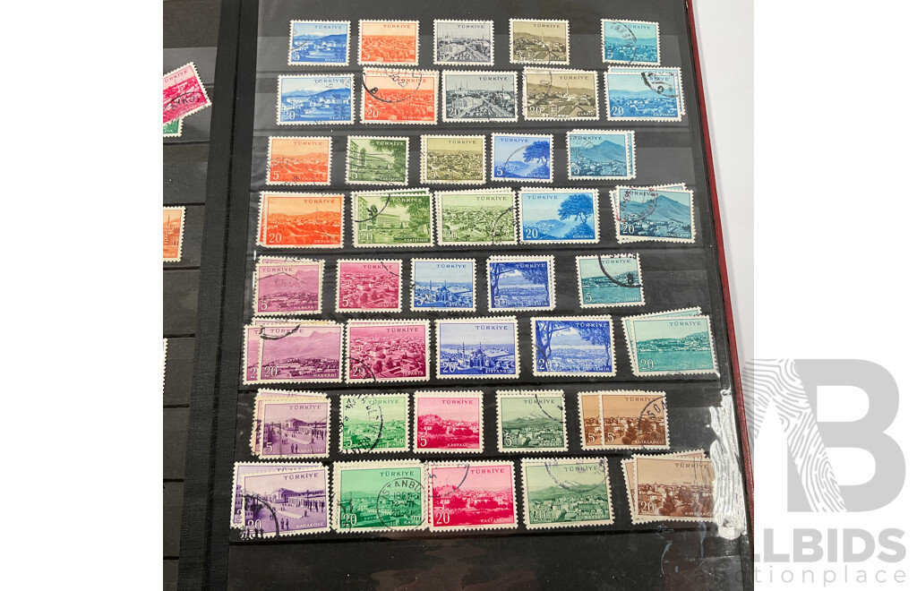 Album of Ottoman Empire and Turkey Stamps Spanning 1880's to 1960's, Overprints, Hand Cancels, Part Sets