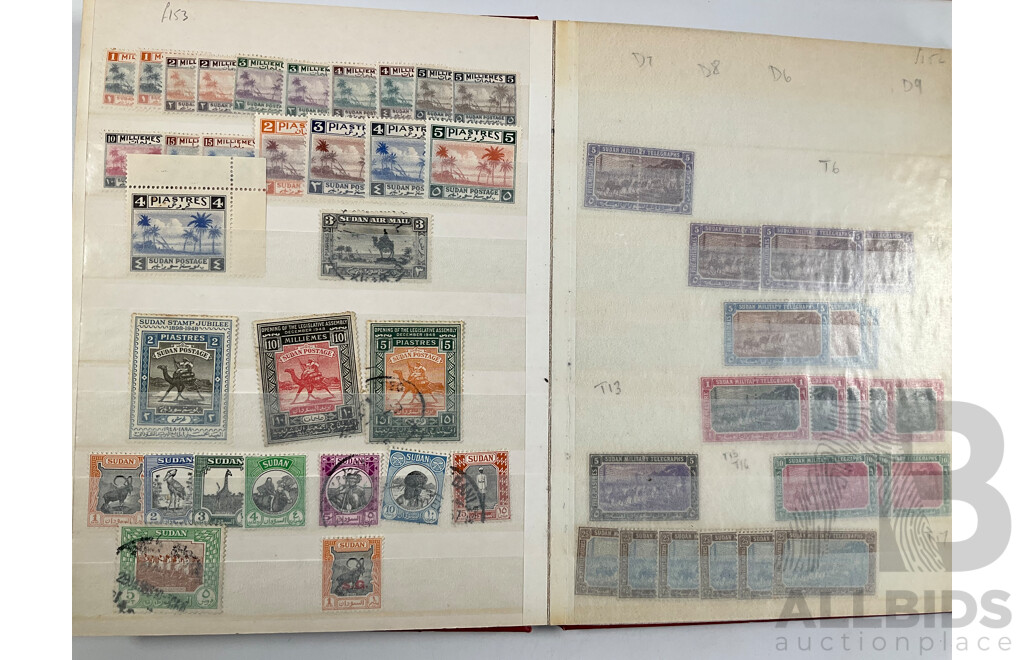 Album of Sudan, South and South West Africa Stamps Spanning 1890’s to 1960's, War Effort Series, Government, Overprints