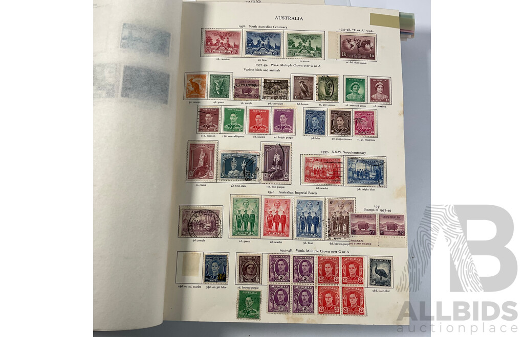 Stanley Gibbons King George VI Stamp Album, Many Sets, Mint Hinged, Overprints