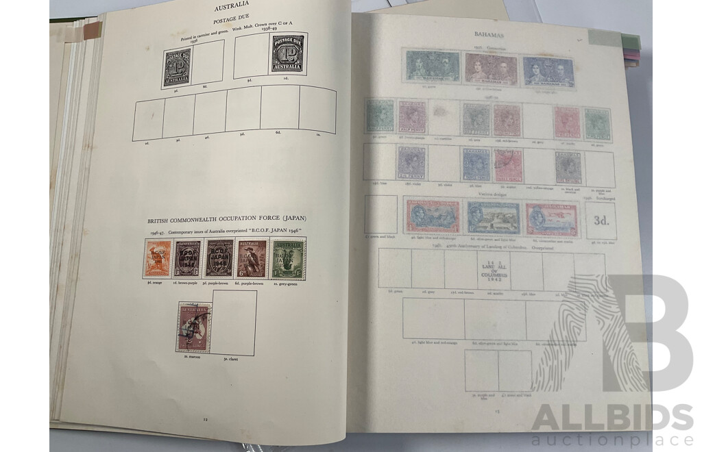 Stanley Gibbons King George VI Stamp Album, Many Sets, Mint Hinged, Overprints