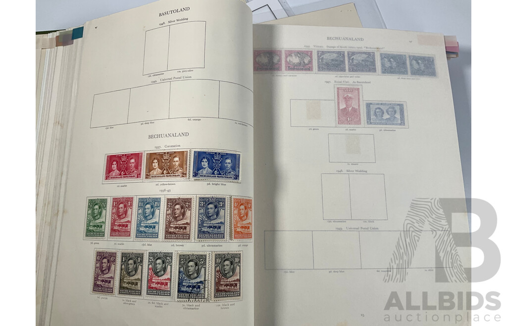 Stanley Gibbons King George VI Stamp Album, Many Sets, Mint Hinged, Overprints
