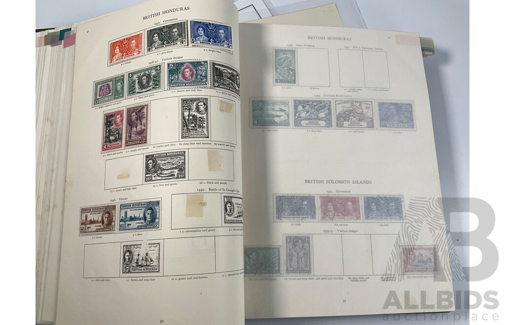 Stanley Gibbons King George VI Stamp Album, Many Sets, Mint Hinged, Overprints