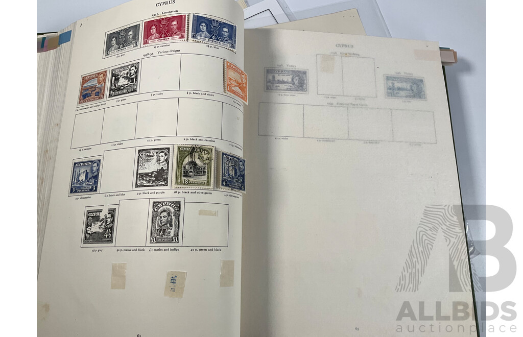 Stanley Gibbons King George VI Stamp Album, Many Sets, Mint Hinged, Overprints
