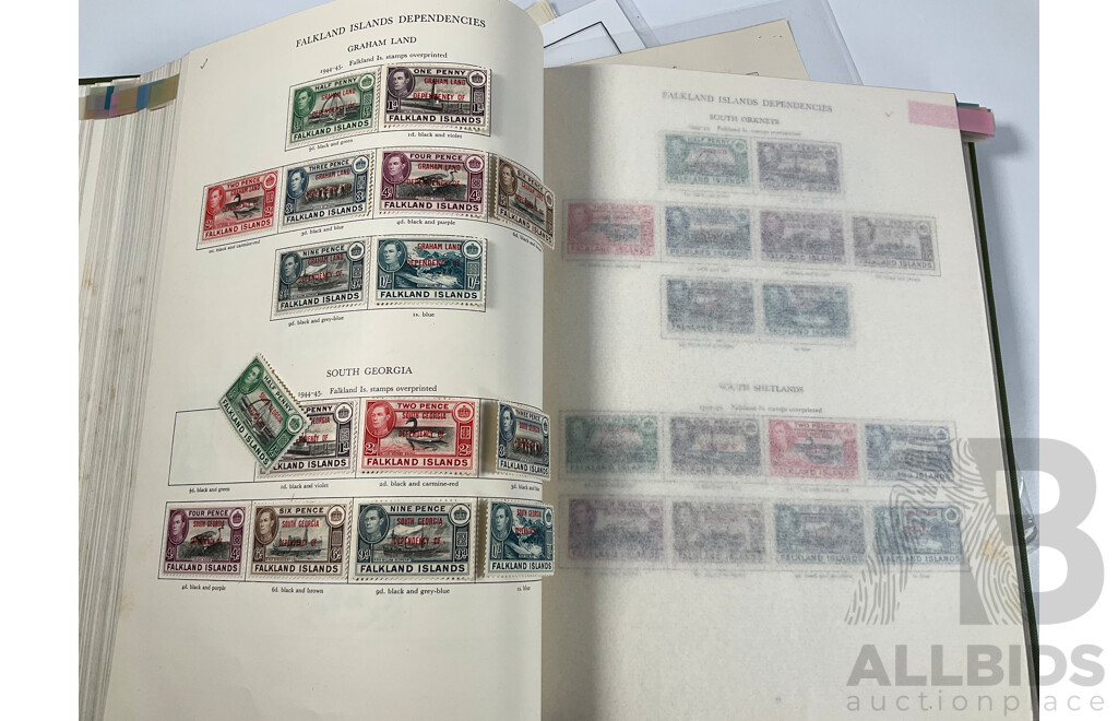 Stanley Gibbons King George VI Stamp Album, Many Sets, Mint Hinged, Overprints