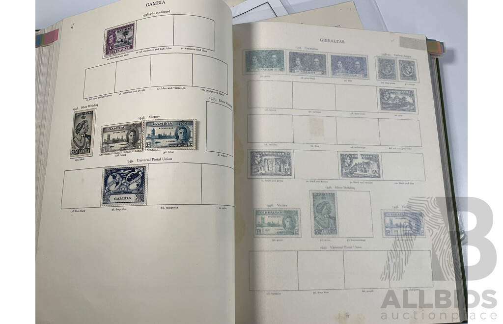 Stanley Gibbons King George VI Stamp Album, Many Sets, Mint Hinged, Overprints