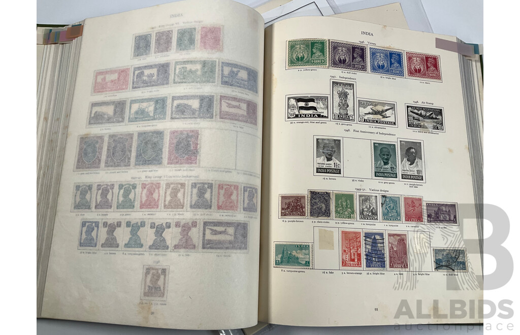 Stanley Gibbons King George VI Stamp Album, Many Sets, Mint Hinged, Overprints
