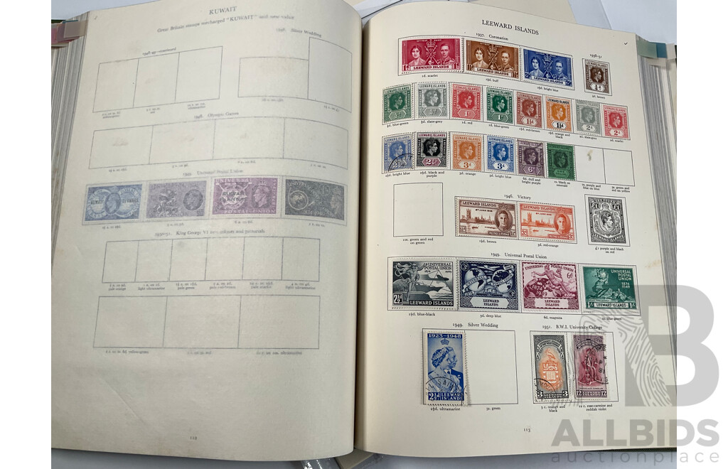 Stanley Gibbons King George VI Stamp Album, Many Sets, Mint Hinged, Overprints