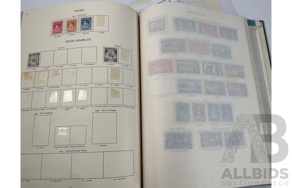 Stanley Gibbons King George VI Stamp Album, Many Sets, Mint Hinged, Overprints