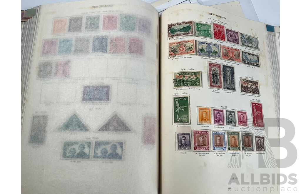 Stanley Gibbons King George VI Stamp Album, Many Sets, Mint Hinged, Overprints