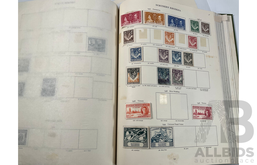 Stanley Gibbons King George VI Stamp Album, Many Sets, Mint Hinged, Overprints