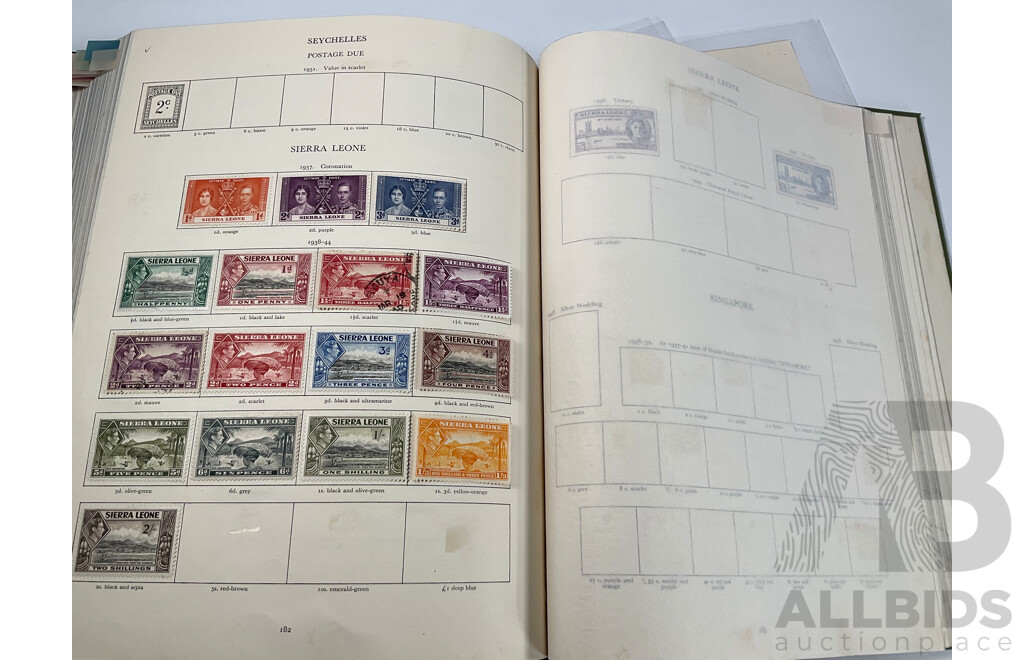 Stanley Gibbons King George VI Stamp Album, Many Sets, Mint Hinged, Overprints