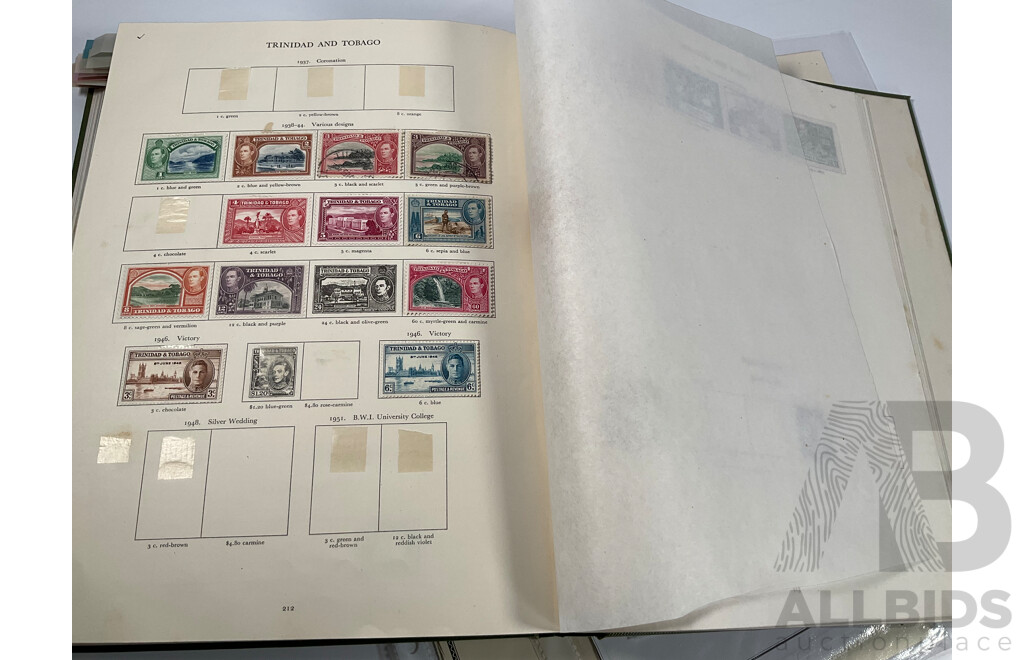 Stanley Gibbons King George VI Stamp Album, Many Sets, Mint Hinged, Overprints