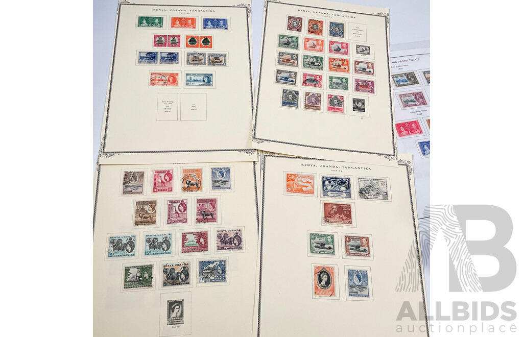 Stanley Gibbons King George VI Stamp Album, Many Sets, Mint Hinged, Overprints