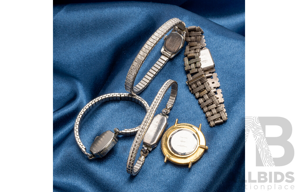Vintage Ladies Manual Wind Mechanical, Seiko, Rotary, Lauris, Lanco, Christian Bernard - Lot of 5