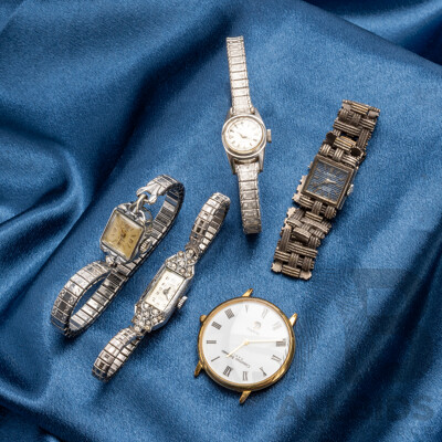 Vintage Ladies Manual Wind Mechanical, Seiko, Rotary, Lauris, Lanco, Christian Bernard - Lot of 5