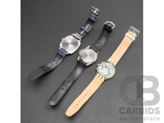 Collection of Men's Watches, Swatch, Timex & Calvin Klein - Lot of 3