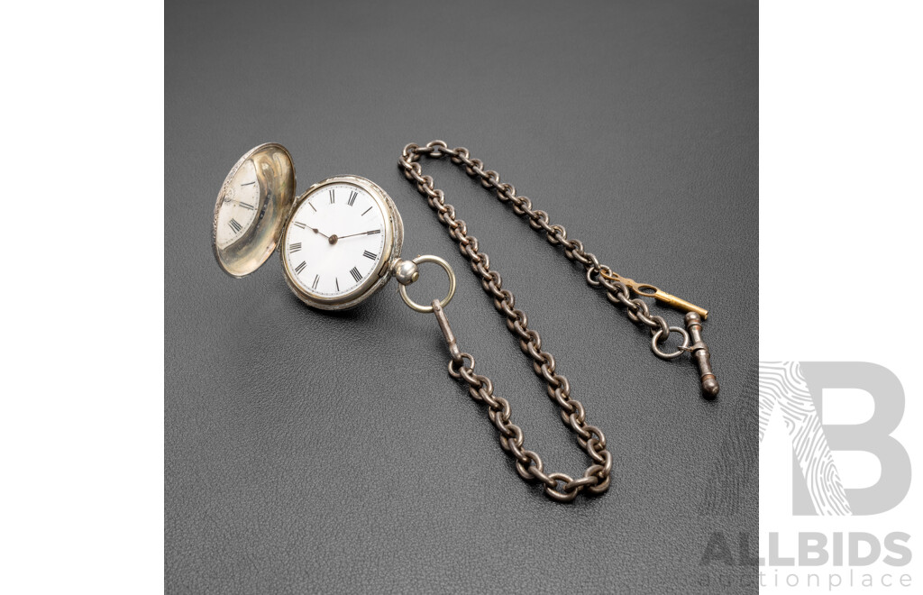Vintage 935 European Fine Silver Engraved Pocket Watch - 43.91gms