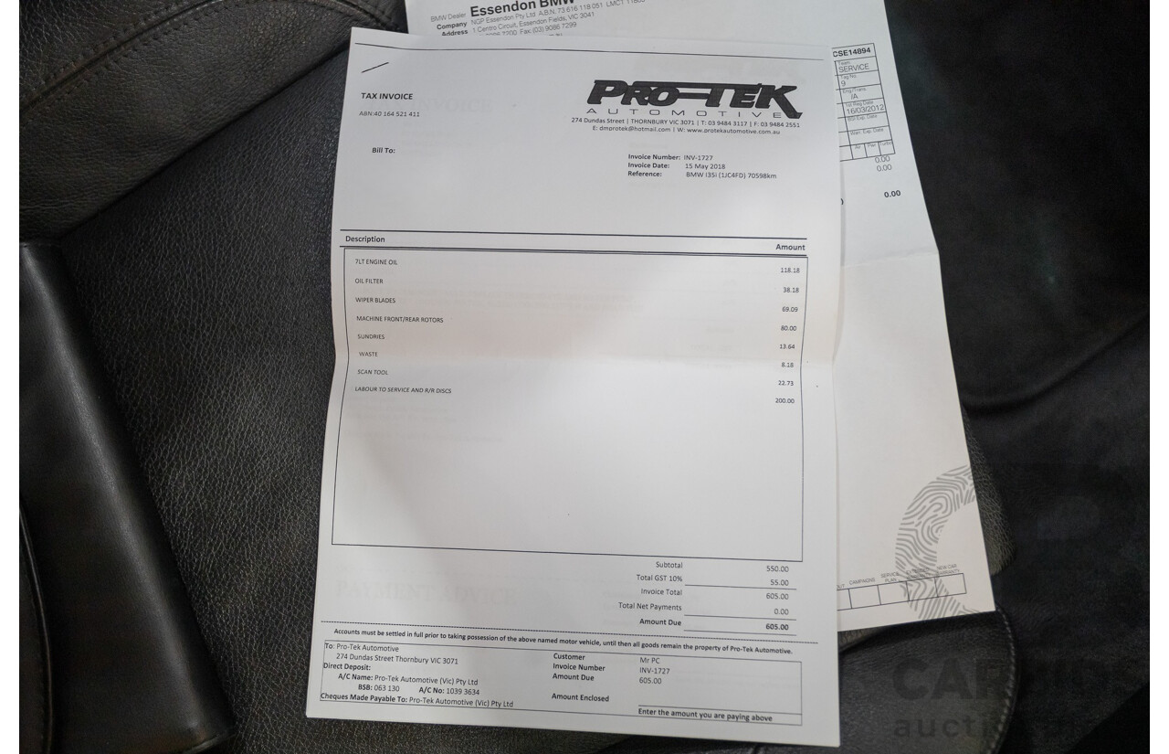 2/2012 BMW 135i M Sport E82 MY12 2d Coupe Space Gray Metallic Turbo 3.0L