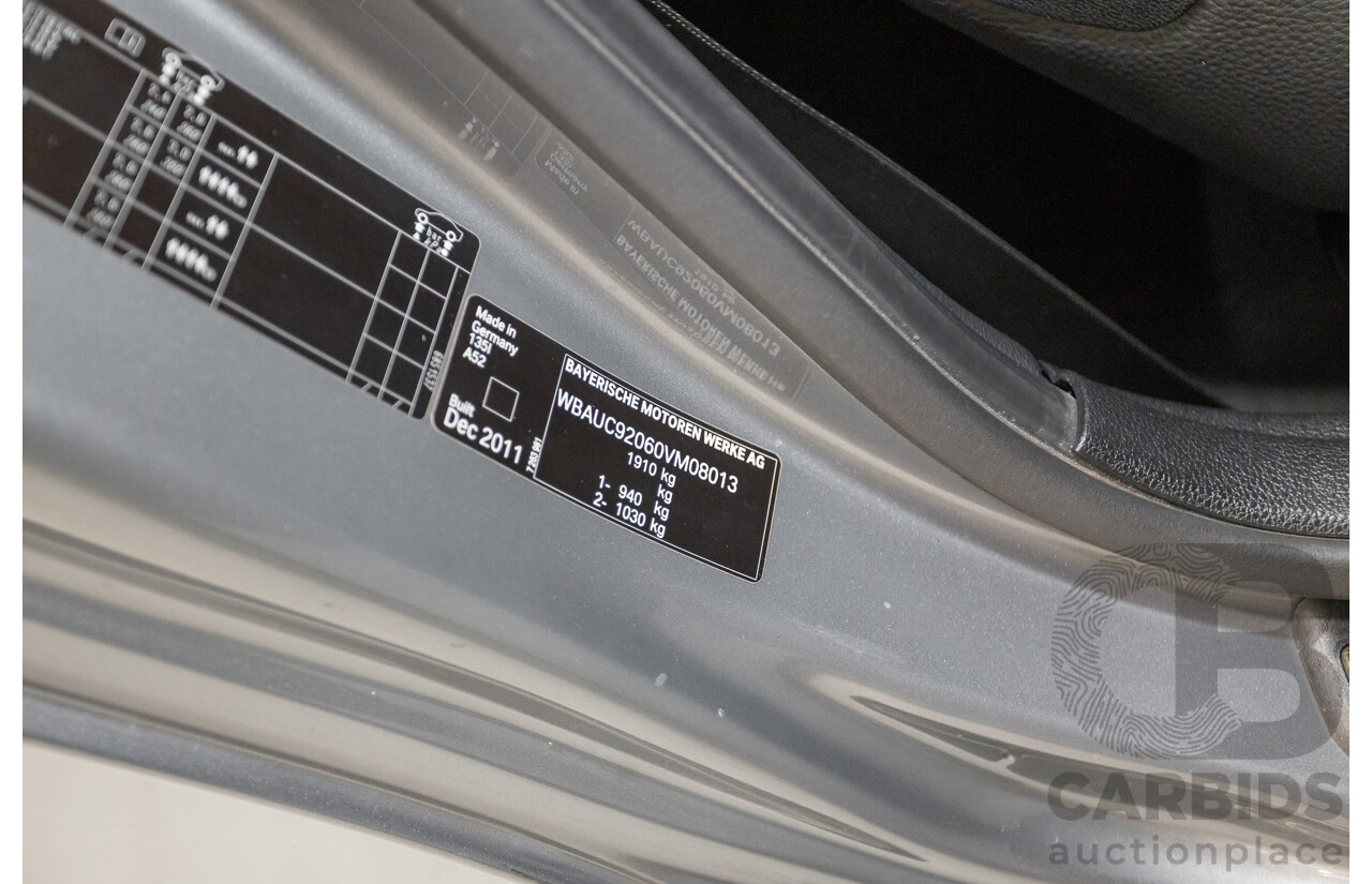 2/2012 BMW 135i M Sport E82 MY12 2d Coupe Space Gray Metallic Turbo 3.0L