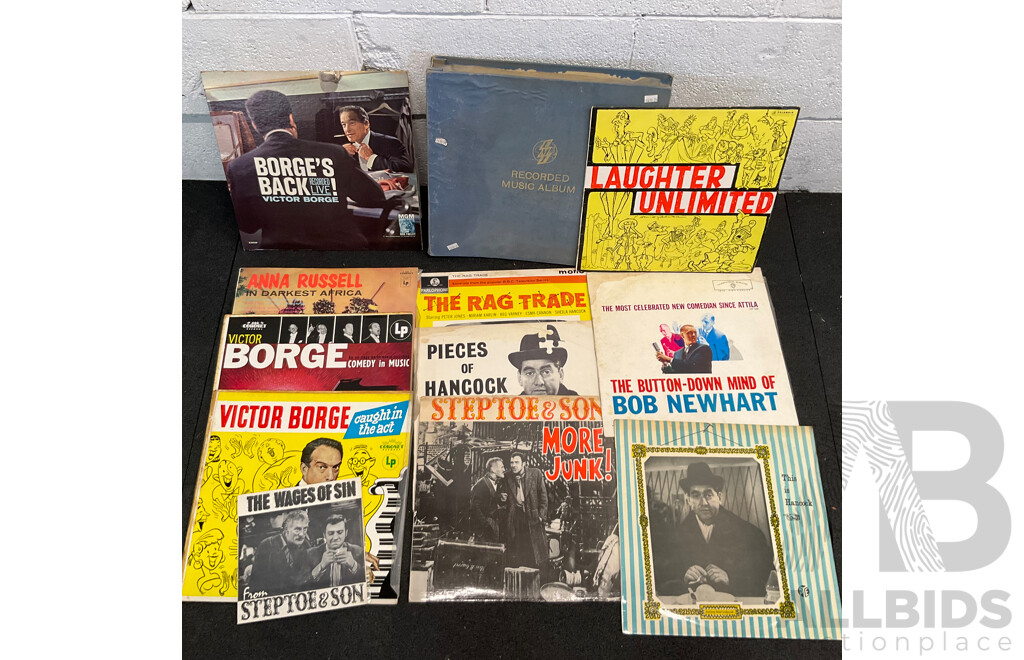 Collection of 10 Vintage Vinyl LP Records and Music Album