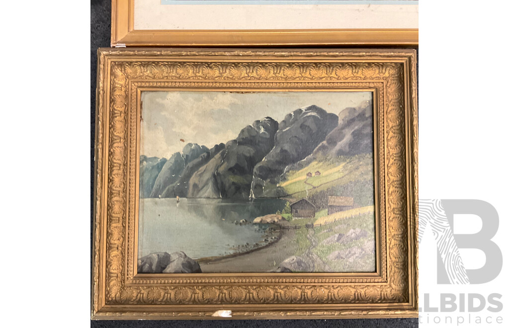 Variety of Vintage Coastal Landscape Paintings, Including M. Joensen, J. Koskie, V. Loria and Others - Lot of 7
