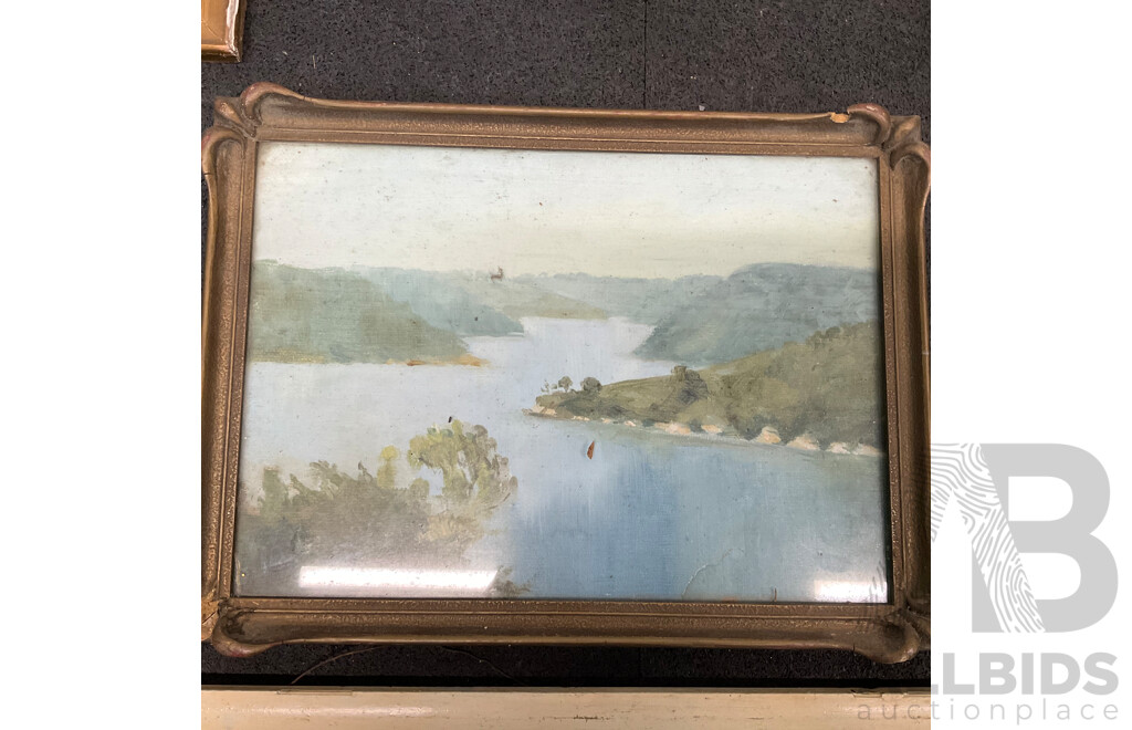 Variety of Vintage Coastal Landscape Paintings, Including M. Joensen, J. Koskie, V. Loria and Others - Lot of 7