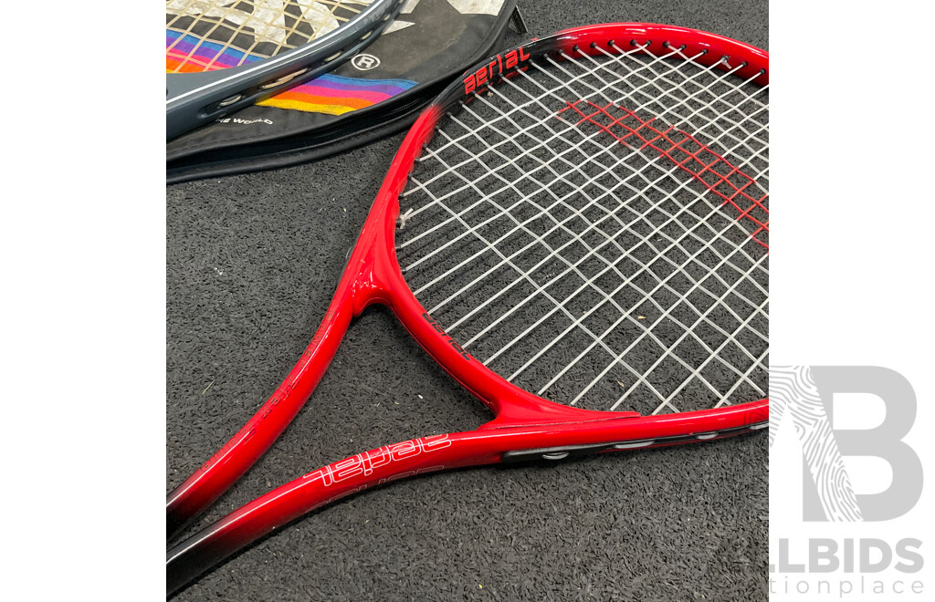 DONNAY Tennis Racquet and Aerial Power Flex Tennis Racquet - Lot of 2