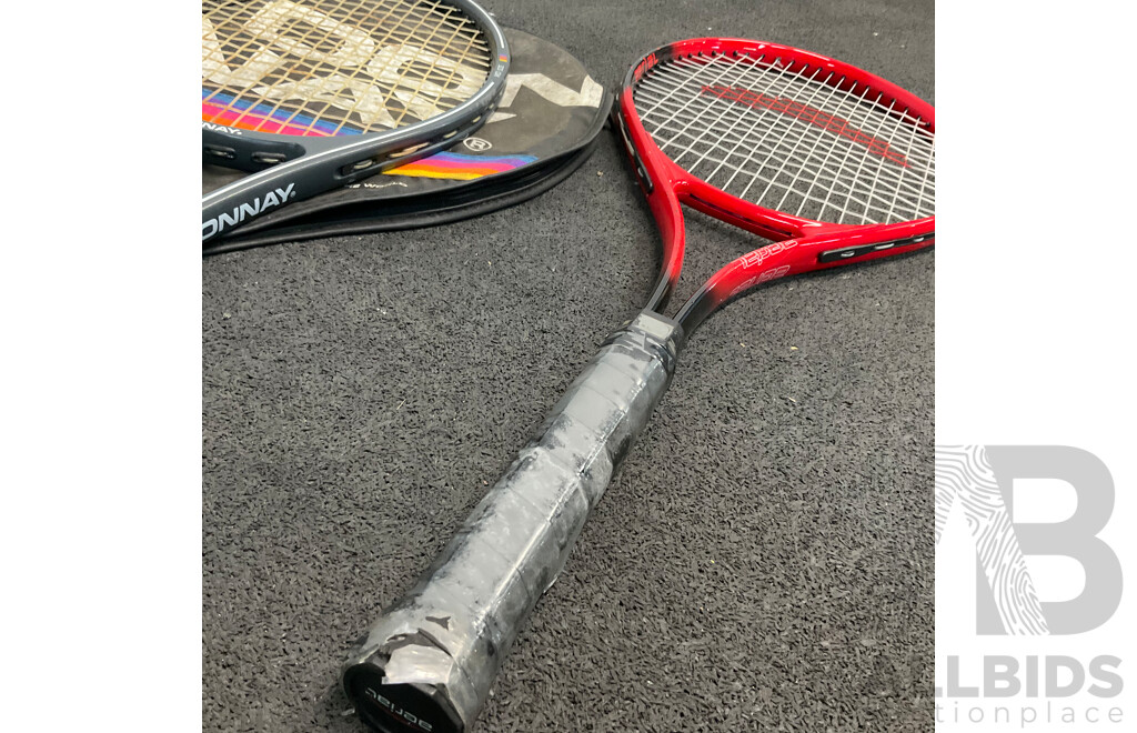 DONNAY Tennis Racquet and Aerial Power Flex Tennis Racquet - Lot of 2