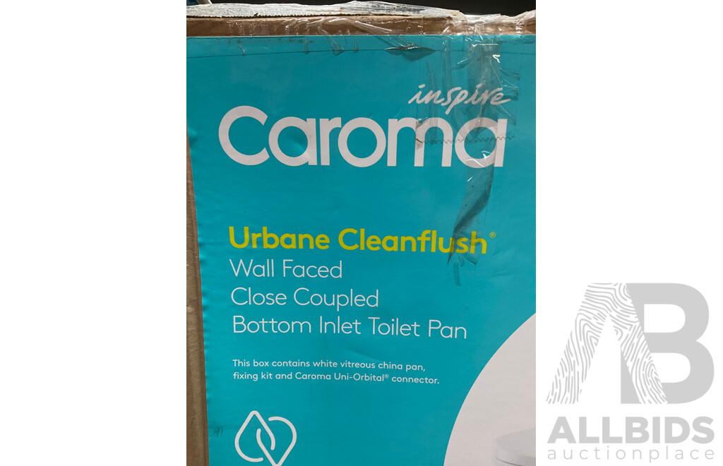 CAROMA Urbane CleanFlush Bottom Inlet Toilet Suite (843115W) - Pan Only