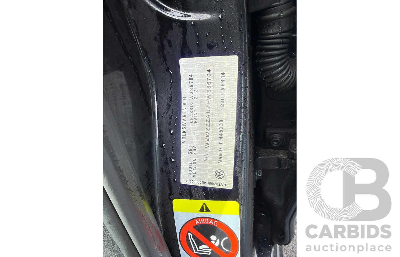 06/2014 Volkswagen Golf 90 TSI FWD AU MY14 5D Hatchback Deep Black Pearlescent 1.4L