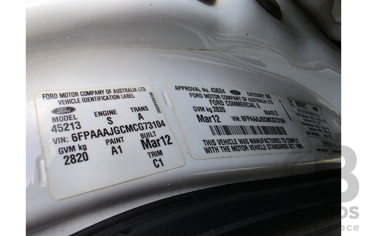 03/2012 Ford Falcon (lpi) FG MK2 C/Chas White 4.0L