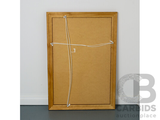 Hanging Modern Vertical or Horizontal Wall Mirror with Bevelled Glass and Timber Frame, 100H x 70W cm (frame)
