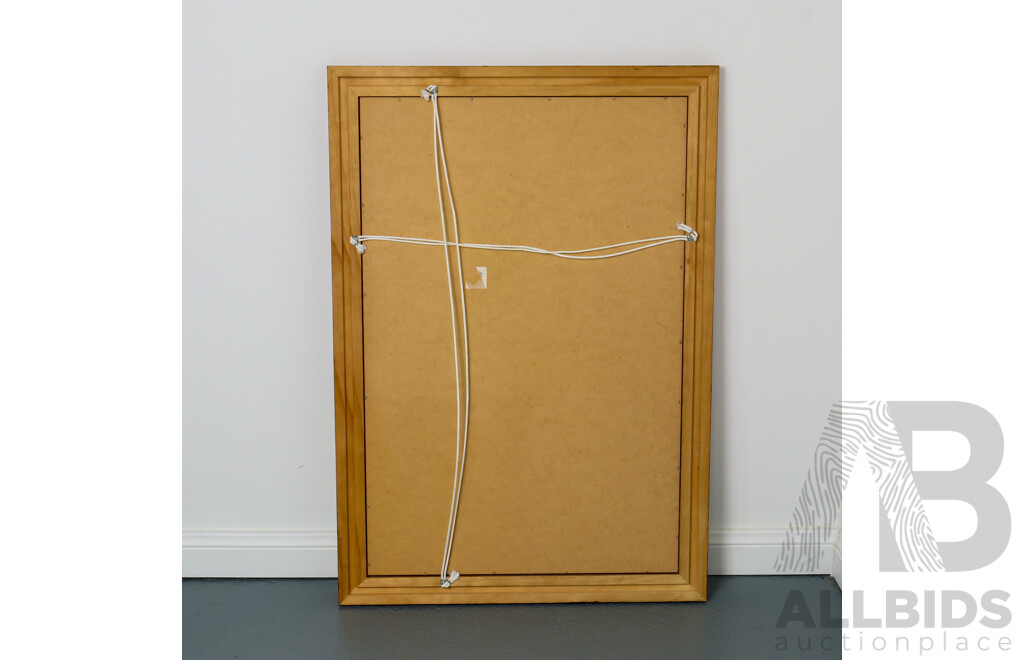 Hanging Modern Vertical or Horizontal Wall Mirror with Bevelled Glass and Timber Frame, 100H x 70W cm (frame)