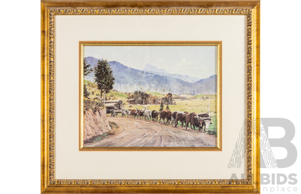 John Parkinson (20th Century, Australian, 1921-2003), Mt Warning, Reproduction Canvas-Style Colour Print After Original Oil, 56H x 65W cm (frame)