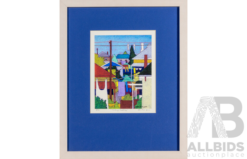 James Evan Jones (20th Century, Australian, 1948-), Monday's Washing (2001), Limited Editioned & Signed Giclee Print, 55H x 44W cm (frame)