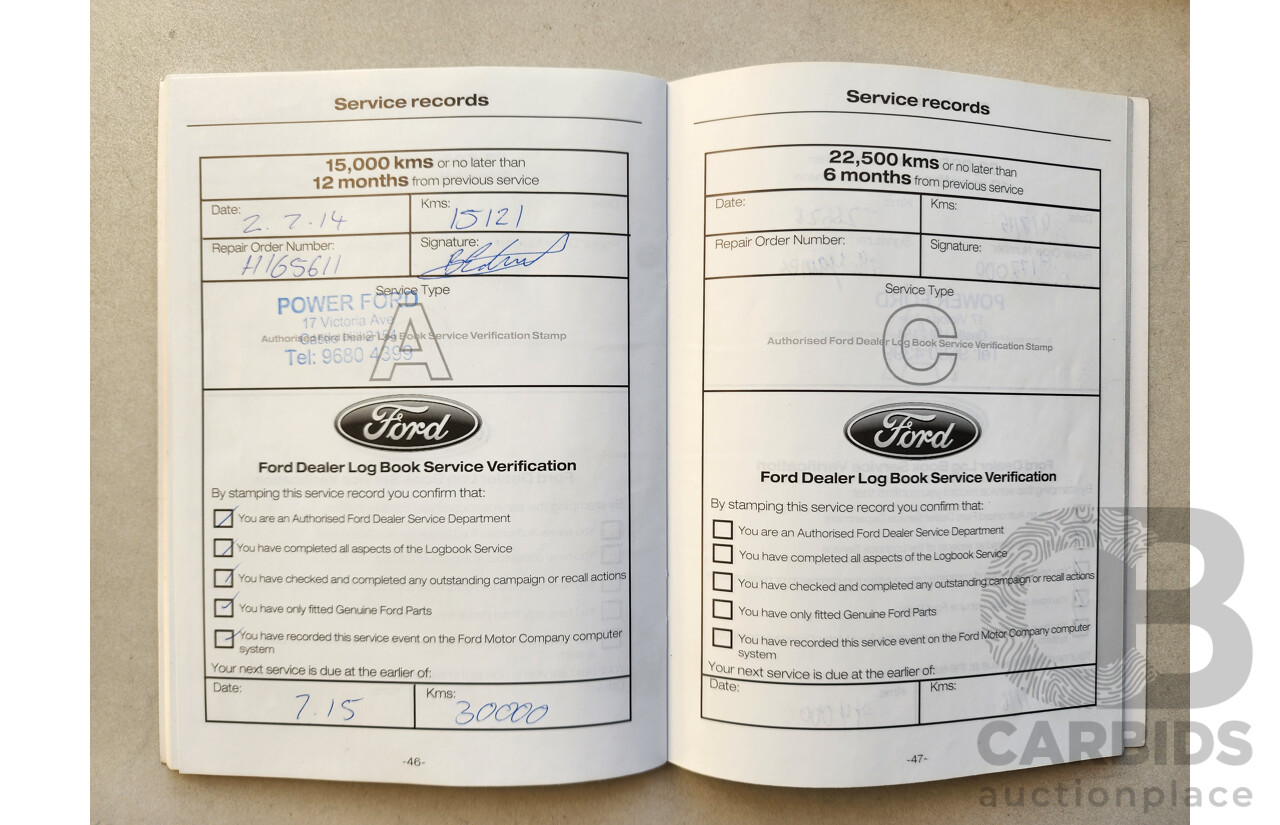 04/2013 Ford Kuga Trend (awd) TF 4d Wagon Black 1.6L