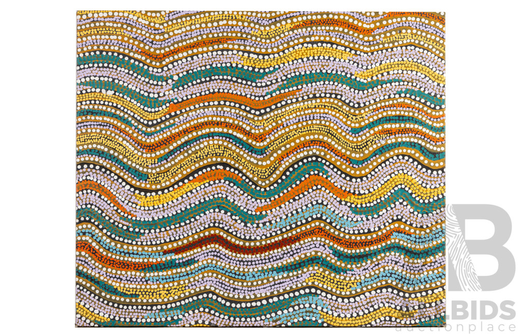Artist Unknown, (20th Century, Indigenous-Australian), Rhythms of the Land, Original Acrylic on Canvas, 78H x 91W cm