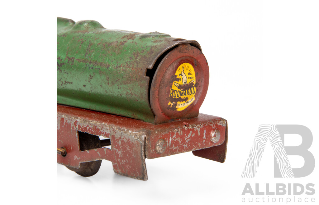 Vintage Pressed Steel Boomaroo Steam Locomotive 36-36 and Passenger Carriage