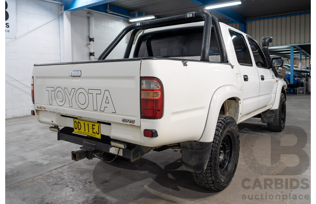 03/2003 Toyota Hilux SR5 (4x4) VZN167R Dual Cab P/Up White 3.4L