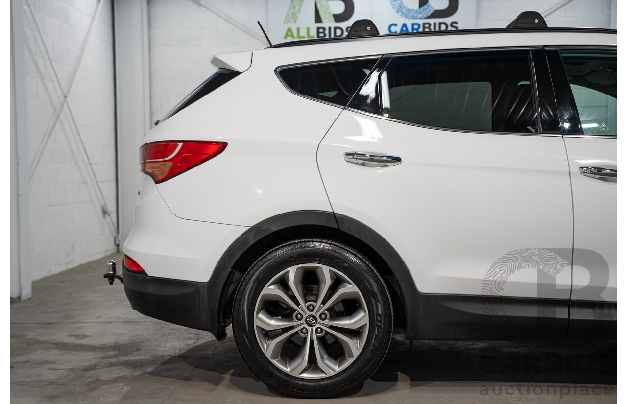 04/2013 Hyundai Santa Fe HIGHLANDER CRDi (4x4) DM 4D Wagon Crystal White Pearl Turbo Diesel 2.2L